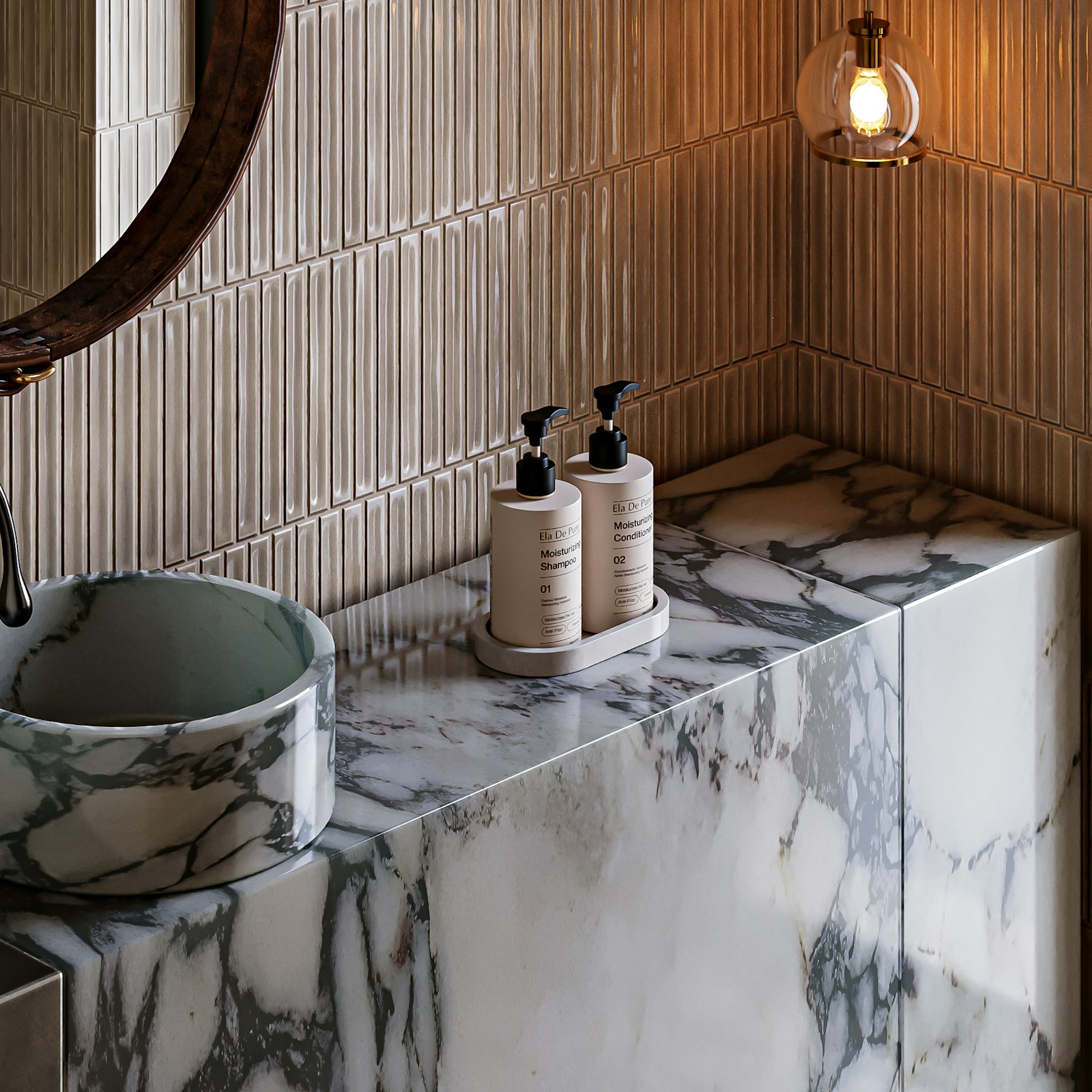 Mobile bagno con lavabo e dettagli